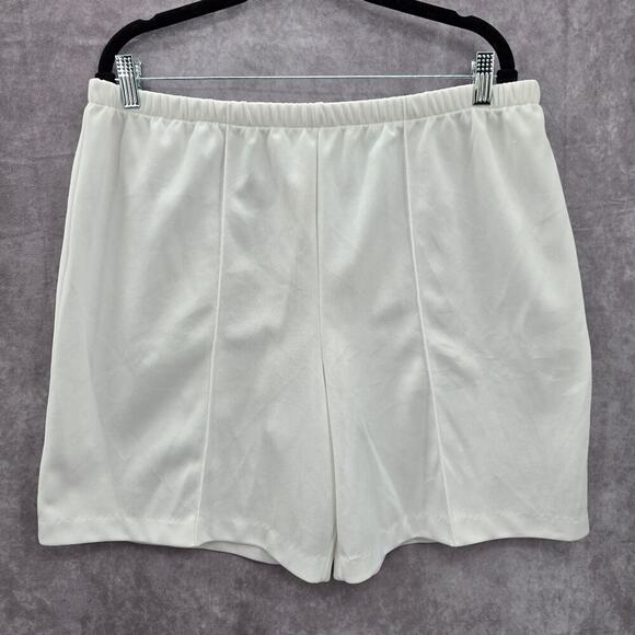 Romans White Stretch Flat Front Active Bottoms Pants Shorts 8 - Picture 1 of 7